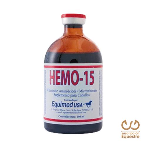 hemo 15 para caballos HEMO 15 – Suplemento inyectable para la recuperación y el rendimiento en caballos