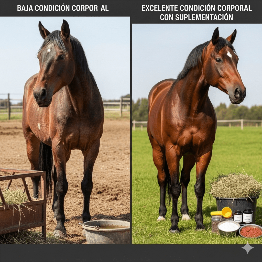 suplementos para engordar un caballo rapido